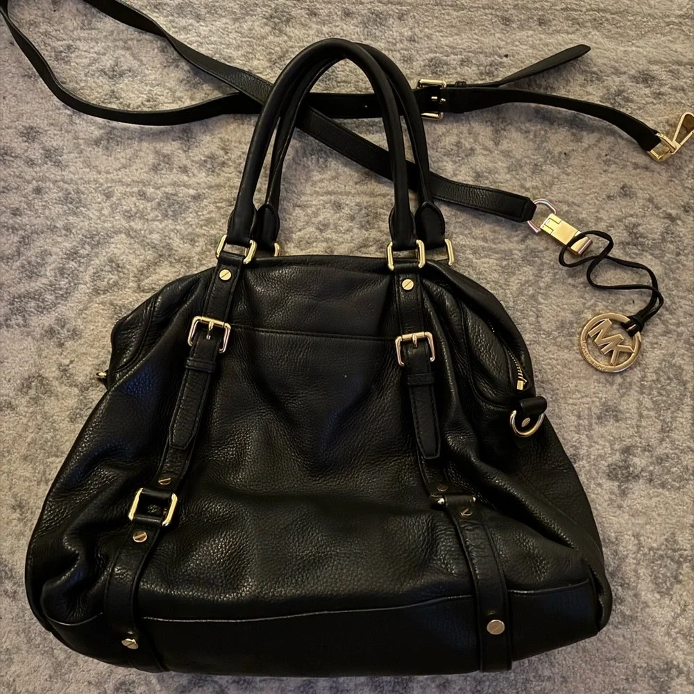 Michael Kors Black Leather Bedford Satchel Bag - Picture 10 of 11
